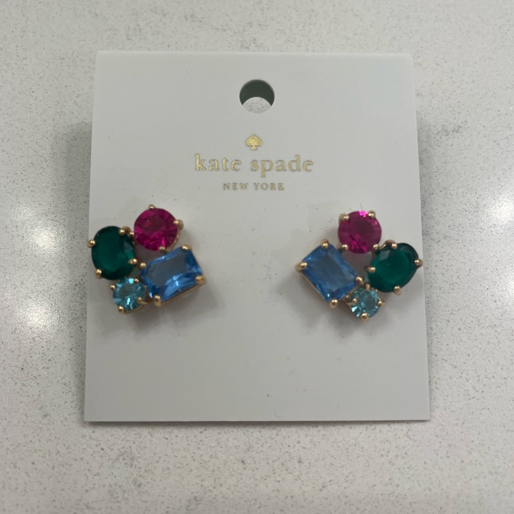 Kate Spade Pink and Blue Gemstone Earrings